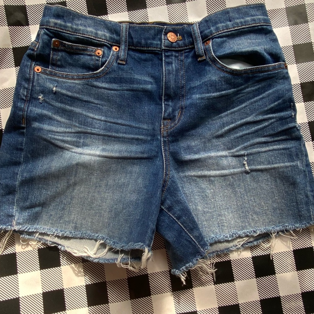 cute high rise women denim shorts